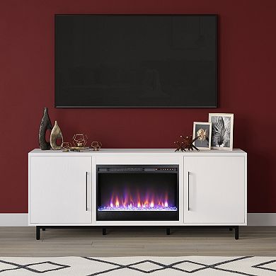 Finley & Sloane Julian Rectangular Crystal Fireplace TV Stand