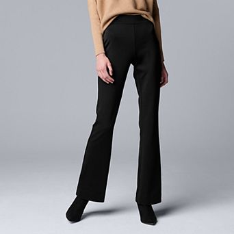 Women's Simply Vera Vera Wang Mid Rise Pull-On Ponte Bootcut Pants
