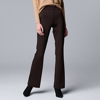 Women's Simply Vera Vera Wang Mid Rise Pull-On Ponte Bootcut Pants