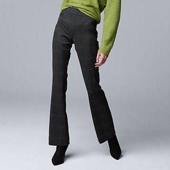 Women's Simply Vera Vera Wang Mid Rise Pull-On Ponte Bootcut Pants