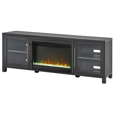 Finley & Sloane Quincy Rectangular Crystal Fireplace TV Stand
