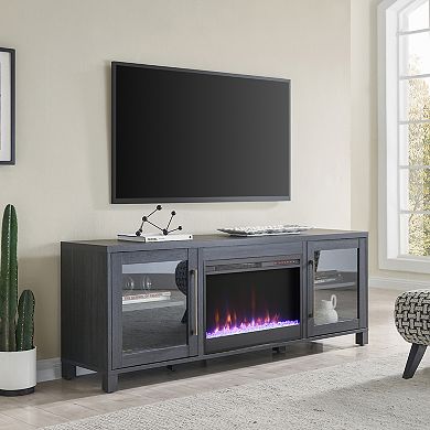 Finley & Sloane Quincy Rectangular Crystal Fireplace TV Stand