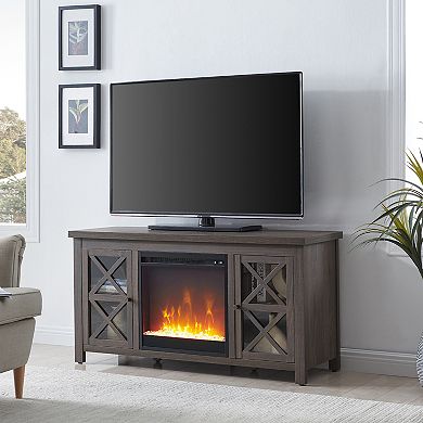 Finley & Sloane Colton Rectangular Crystal Fireplace TV Stand