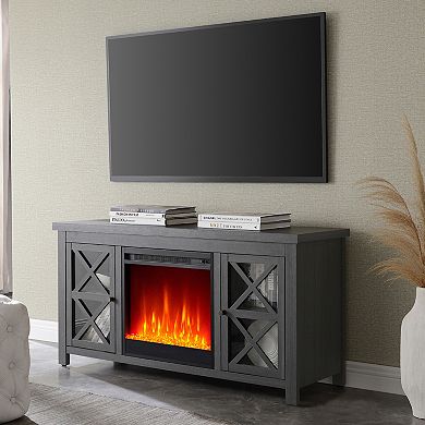 Finley & Sloane Colton Rectangular Crystal Fireplace TV Stand