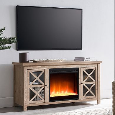 Finley & Sloane Colton Rectangular Crystal Fireplace TV Stand