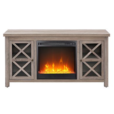 Finley & Sloane Colton Rectangular Crystal Fireplace TV Stand