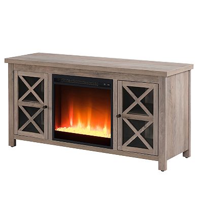 Finley & Sloane Colton Rectangular Crystal Fireplace TV Stand