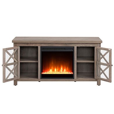 Finley & Sloane Colton Rectangular Crystal Fireplace TV Stand