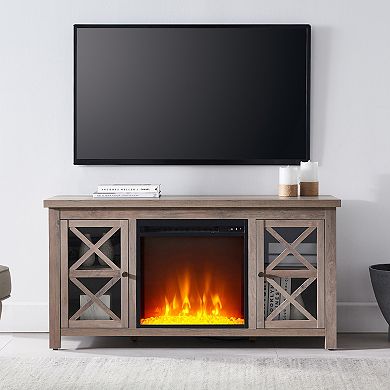 Finley & Sloane Colton Rectangular Crystal Fireplace TV Stand