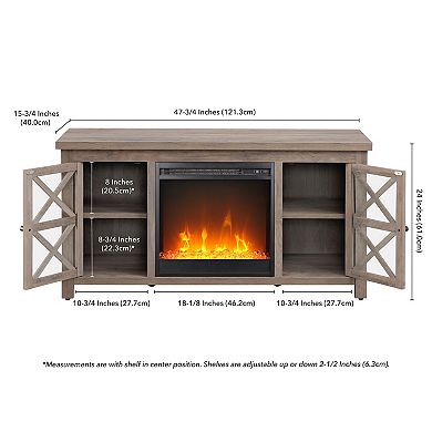 Finley & Sloane Colton Rectangular Crystal Fireplace TV Stand