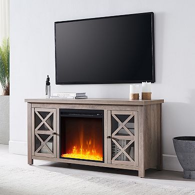 Finley & Sloane Colton Rectangular Crystal Fireplace TV Stand