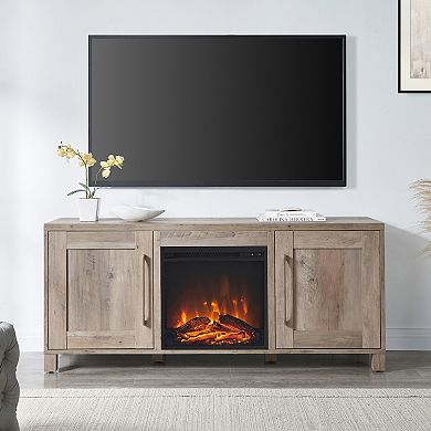 Finley & Sloane Chabot Rectangular Electric Log Fireplace TV Stand