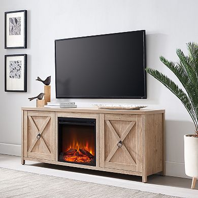 Finley & Sloane Granger Rectangular Electric Log Fireplace TV Stand