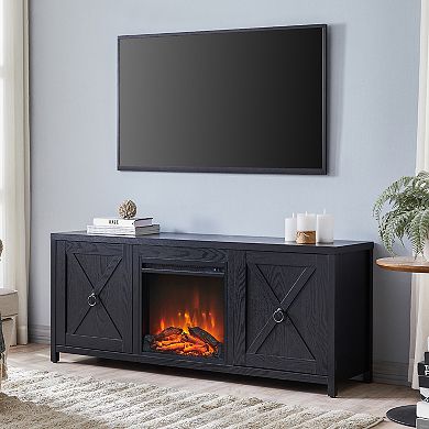 Finley & Sloane Granger Rectangular Electric Log Fireplace TV Stand