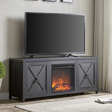 Finley & Sloane Granger Rectangular Electric Log Fireplace TV Stand