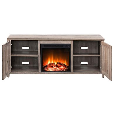 Finley & Sloane Granger Rectangular Electric Log Fireplace TV Stand