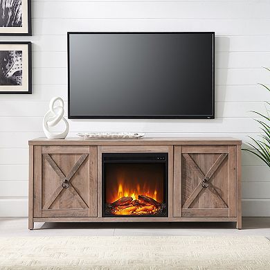 Finley & Sloane Granger Rectangular Electric Log Fireplace TV Stand