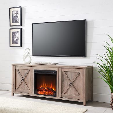 Finley & Sloane Granger Rectangular Electric Log Fireplace TV Stand