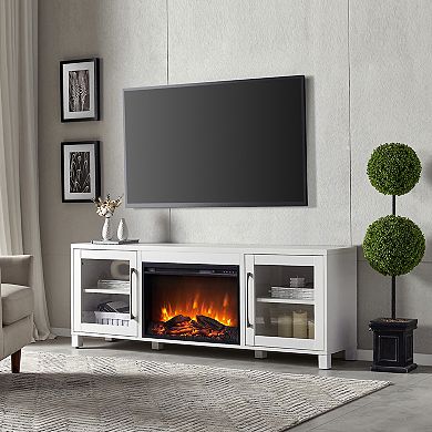 Finley & Sloane Quincy Rectangular Electric Log Fireplace TV Stand