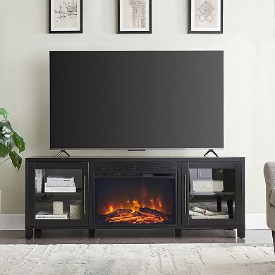 Finley & Sloane Quincy Rectangular Electric Log Fireplace TV Stand