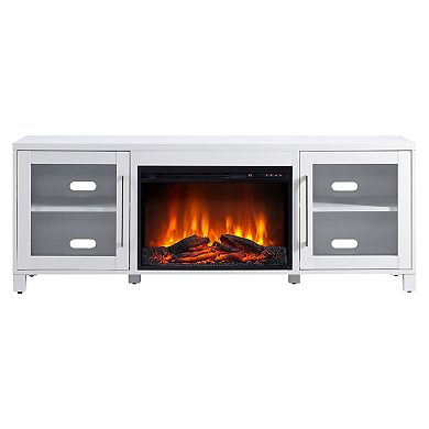 Finley & Sloane Quincy Rectangular Electric Log Fireplace TV Stand