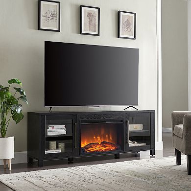 Finley & Sloane Quincy Rectangular Electric Log Fireplace TV Stand