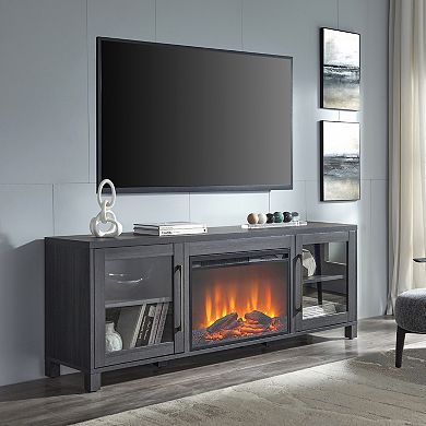 Finley & Sloane Quincy Rectangular Electric Log Fireplace TV Stand