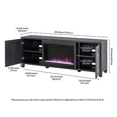 Finley & Sloane Chabot Crystal Fireplace TV Stand