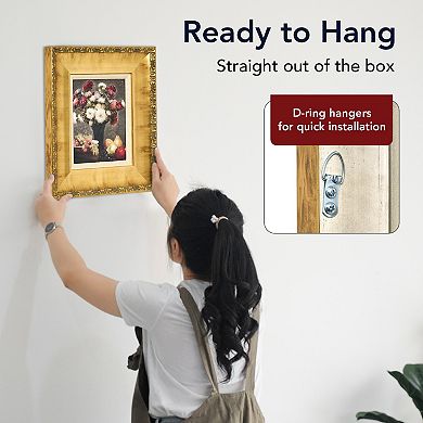 American Art Décor Ornate Framed "Asters and Fruit" Canvas Print by Henri Fantin-Latour