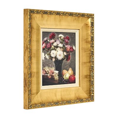 American Art Décor Ornate Framed "Asters and Fruit" Canvas Print by Henri Fantin-Latour