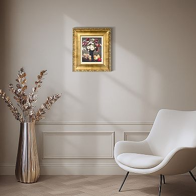 American Art Décor Ornate Framed "Asters and Fruit" Canvas Print by Henri Fantin-Latour