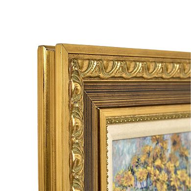 American Art Décor Ornate Framed "Jerusalem Artichoke Flowers" Canvas Print by Claude Monet
