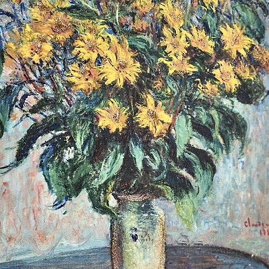 American Art Décor Ornate Framed "Jerusalem Artichoke Flowers" Canvas Print by Claude Monet
