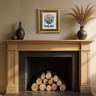 American Art Décor Ornate Framed "Jerusalem Artichoke Flowers" Canvas Print by Claude Monet