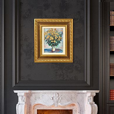 American Art Décor Ornate Framed "Jerusalem Artichoke Flowers" Canvas Print by Claude Monet