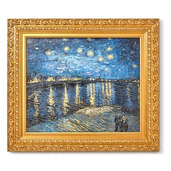 American Art Décor Ornate Framed "Starry Night Over the Rhone" Canvas Print by Vincent van Gogh