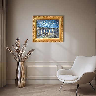 American Art Décor Ornate Framed "Starry Night Over the Rhone" Canvas Print by Vincent van Gogh