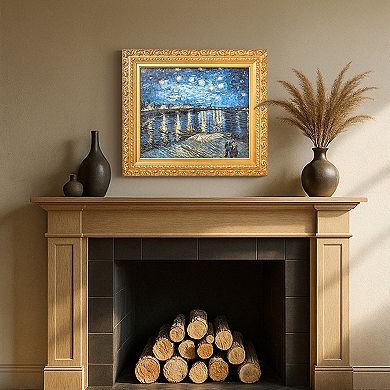American Art Décor Ornate Framed "Starry Night Over the Rhone" Canvas Print by Vincent van Gogh