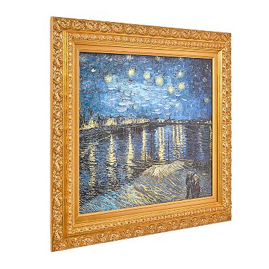 American Art Décor Ornate Framed "Starry Night Over the Rhone" Canvas Print by Vincent van Gogh