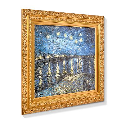American Art Décor Ornate Framed "Starry Night Over the Rhone" Canvas Print by Vincent van Gogh