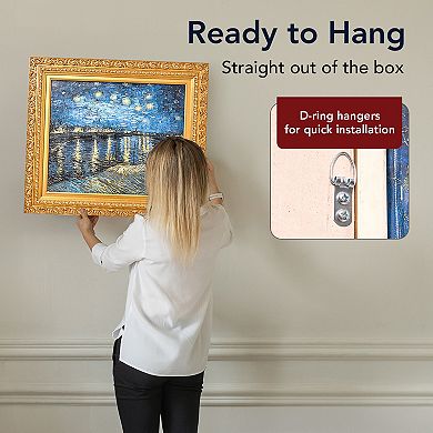 American Art Décor Ornate Framed "Starry Night Over the Rhone" Canvas Print by Vincent van Gogh