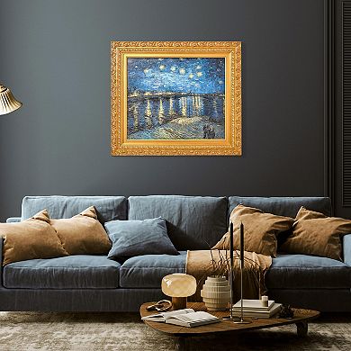 American Art Décor Ornate Framed "Starry Night Over the Rhone" Canvas Print by Vincent van Gogh