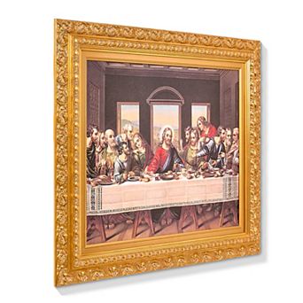 American Art Décor Ornate Framed "The Last Supper" Canvas Print by Leonardo da Vinci