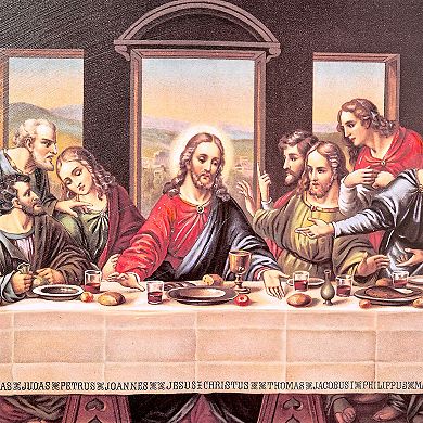 American Art Décor Ornate Framed "The Last Supper" Canvas Print by Leonardo da Vinci