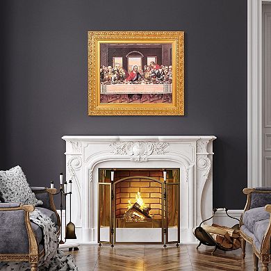 American Art Décor Ornate Framed "The Last Supper" Canvas Print by Leonardo da Vinci