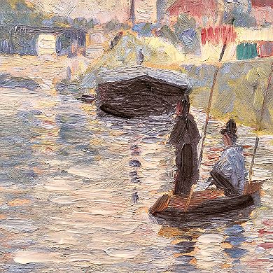 American Art Décor Ornate Framed "View of the Siene" Canvas Print by Georges Seurat