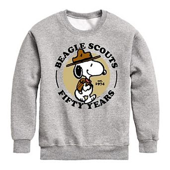 Boys 8-20 Peanuts Snoopy Beagle Scout Crew Fleece Sweatshirt