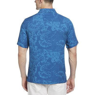 Men's Cubavera Tropical Leaves Short Sleeve Button-Down Shirt