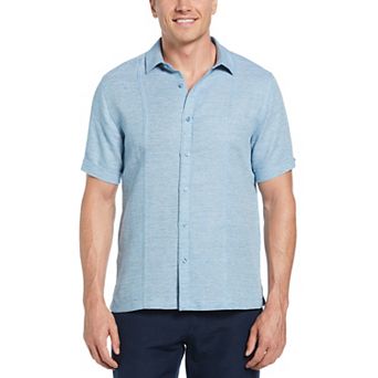 Men's Cubavera Tuck Panel Dobby Short Sleeve Button-Down Shirt