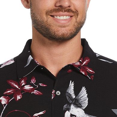 Men's Cubavera Floral Print Short Sleeve Button-Down Shirt